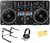 Controlador DJ profesional de estilo scratch de 2 canales PIONEER DJ DDJ-REV5, paquete con soporte para laptop, audífonos y paño de pulido Austin Bazaar 2