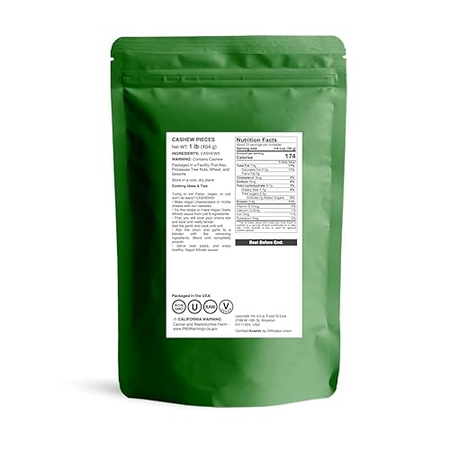 Miniatura 2 de Food to Live Piezas de anacardo, 1 libra - Kosher, crudo, vegano, apto para paleo, sin sal, sin tostar, a granel, rico en selenio, zinc, magnesio,