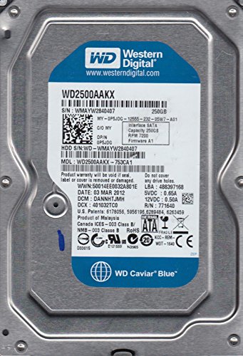 wd2500aakx-083ca1、DCM dhnnhv2mgb、Westernデジタル250?GB SATA 3.5ハードドライブ Amazon | wd2500aakx-753ca1、DCM dannhtjmh、Westernデジタル