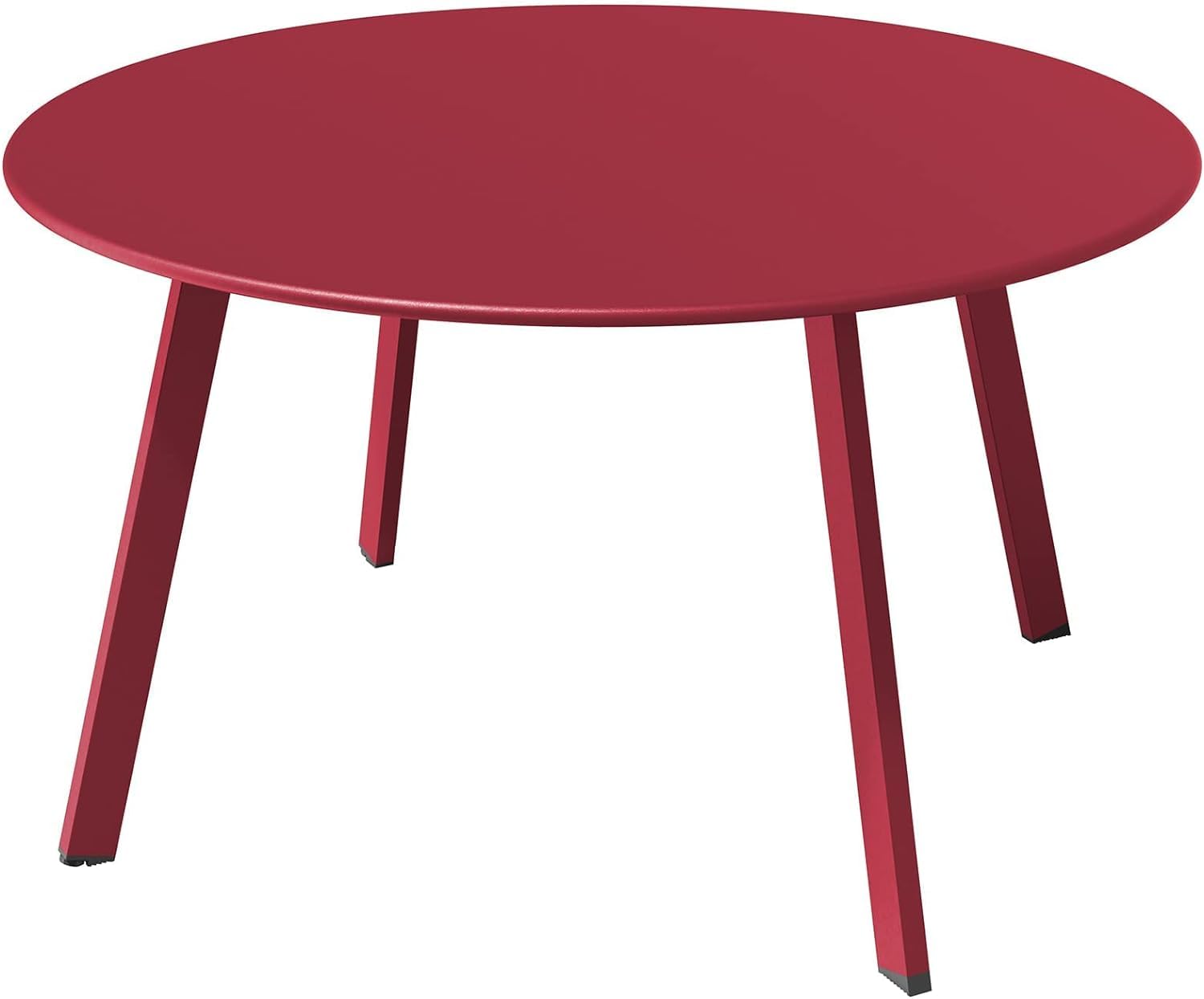 Grand patio Round Steel Patio Coffee Table, Weather Resistant Outdoor Large Side Table, (Red, 1PC)