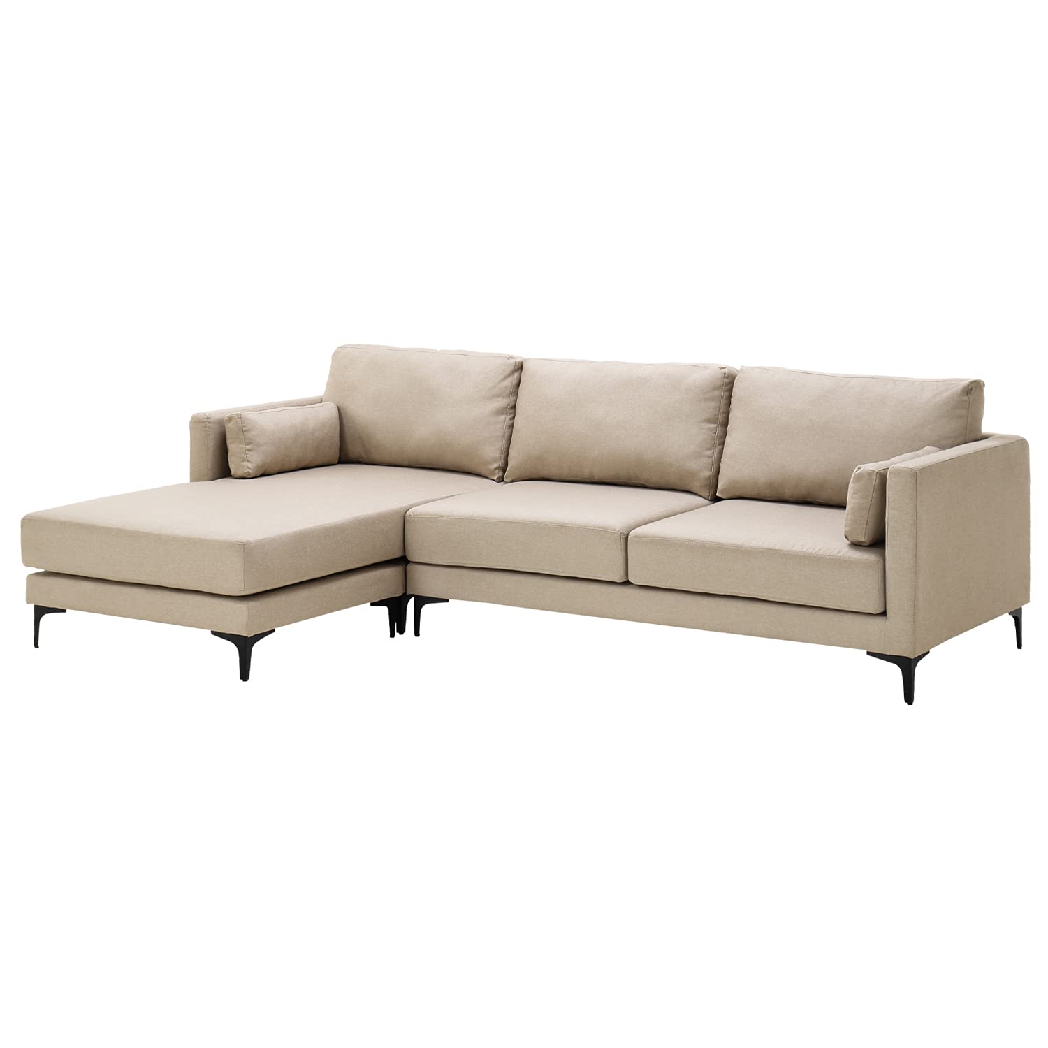 ベージュ クッション付きソファ モダン Amazon｜モダンデコ カウチソファ 3人掛け 【保証1年間】 クッション付