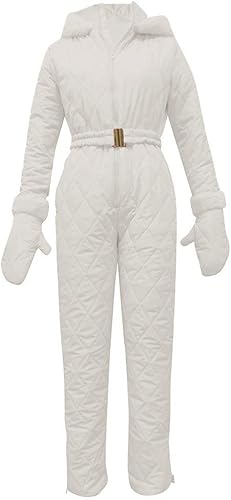Miniatura 5 de Zpervoba Trajes de nieve para mujer, traje de esquí con capucha, cuello de piel, overol para deportes al aire libre, impermeable, trajes de esquí,