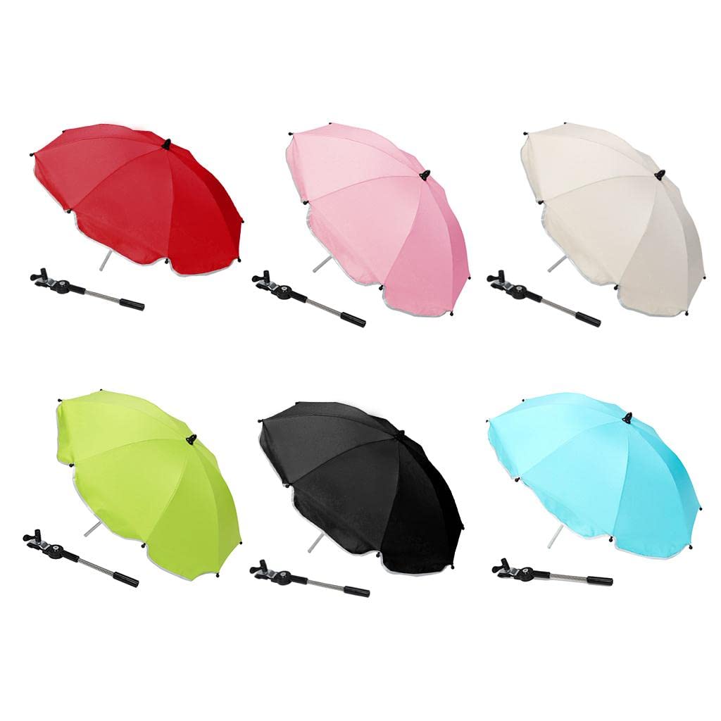 Parapluie Réglable pour Poussette de Bébé, Poussette pour Enfants, Parapluie, Couverture D'auvent, Parasol avec Clip, Blanc