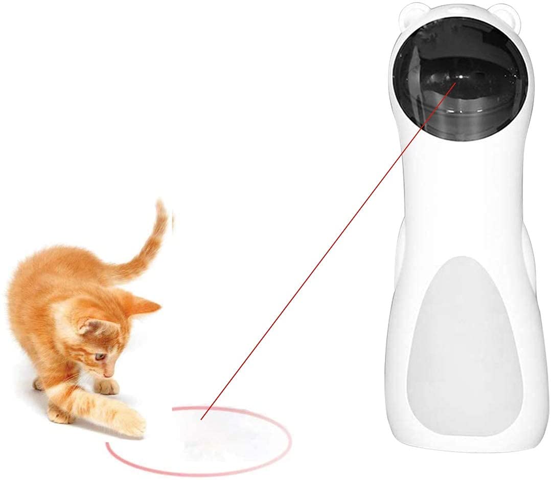 GT Cat Toy Automatic, Interactive Laser Toy for Kitten Dogs-USB Charging/Battery Powered, Placing High,5 Random Pattern,Automatic On/Off and Silent, Fast/Slow Light Flashing Mode