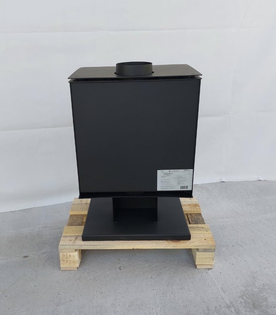 VERSO RHEIA P Kaminofen 5 kW Holzofen – Moderner Kaminofen freistehend, EEK A+, BImSchV Stufe 2, energieeffizienter Ofen für Wohnraum, Stahl Kaminofen Holzheizung