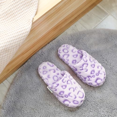 FY FIBER HOUSE Women's Slipper Memory Foam House Slippers for Women with Leopard Print Soft Fuzzy Non-Slip Indoor Shoes for Bedroom4