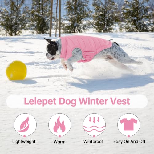 Image of Lelepet Reversible Dog Coat Windproof Dog Puffer Jacket Lightweight Vest