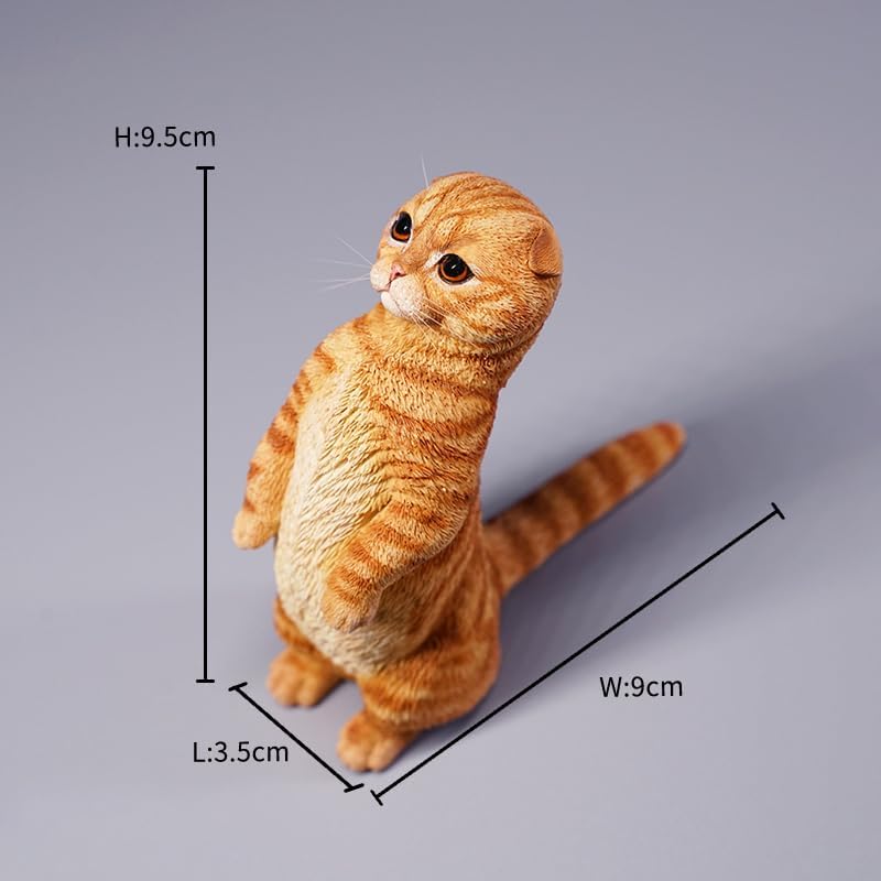 MMOS X JXK Standing Cat Statue Cat Figurine for Table Decor Durable Polyresin with Intricate Details Gifts for Mom Women Cat Lovers