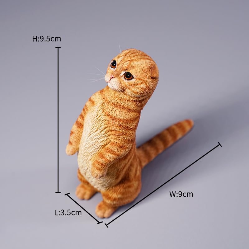 Statue de chat debout AMITD en polyrésine avec détails intriqués déco