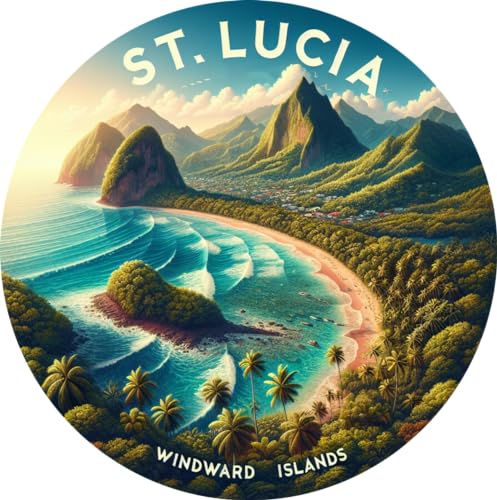 Imán decorativo souvenir islas Windward St Lucia 2 pulg miniatura 1