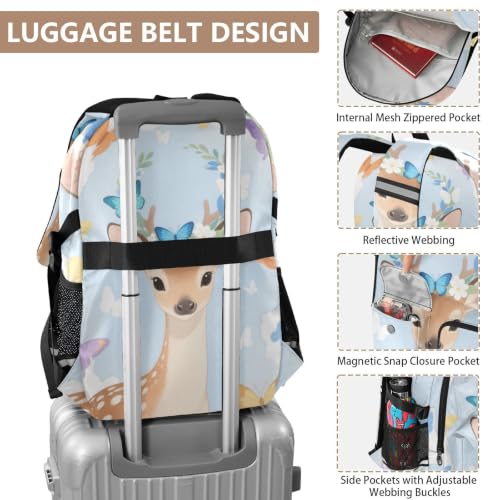 Mochila de viaje para laptop que alivia el peso con diseño de ciervo de 17.5" 4