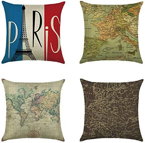 Hengjiang WEIANG Flag World Map Sofa Double Side Cushion Cover Home Pillowcase Soft Decorative Pillow Cover England(#18)