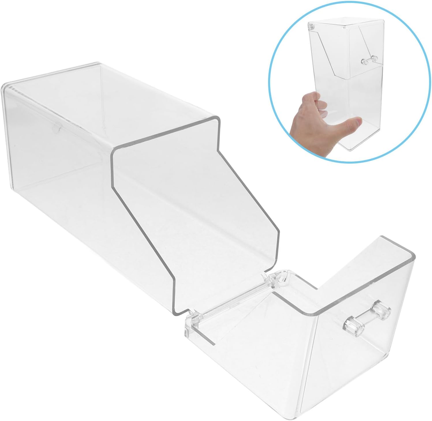 Didiseaon Transparent Glove Dispenser Box with Lid Wall Mount Mask Holder for Desktop Storage Multi-compartment Organizer Protecting Face Masks and Gloves From Debris Suitable for Lab Office