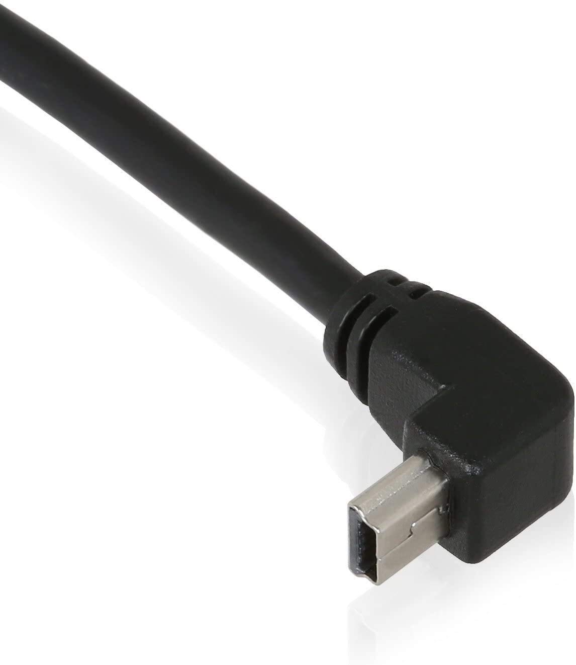 Wicked Chili USB 2.0 Hi-Speed kabel do transmisji danych mini wtyczka USB kątowy 90 kompatybilny z urządzeniami nawigacyjnymi Medion Falk Tomtom Becker Navigon 90 stopni 180 cm czarny