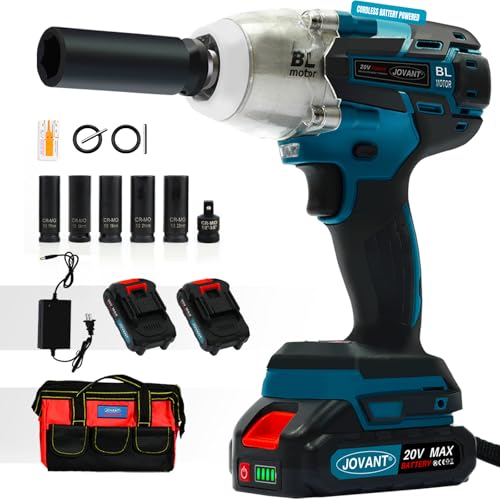Cordless Impact Wrench Kit, 20V MAX Electric Impact Gun, 737Ft-lbs(1000N.m) Brushless Impact Wrenches, Power Impact Wrenches with 5-Mode Speed,Torque Wrench 1/2 Drive for Car/Truck RV/Mower
