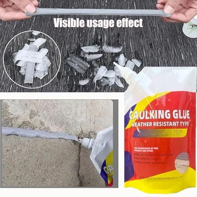 Slab Concrete Crack Waterproof Repair Sealant, Concrete Crack Filler, Slab Concrete Crack Repair Sealant, Caulking Glue Weather Resistant Type (1PCS)