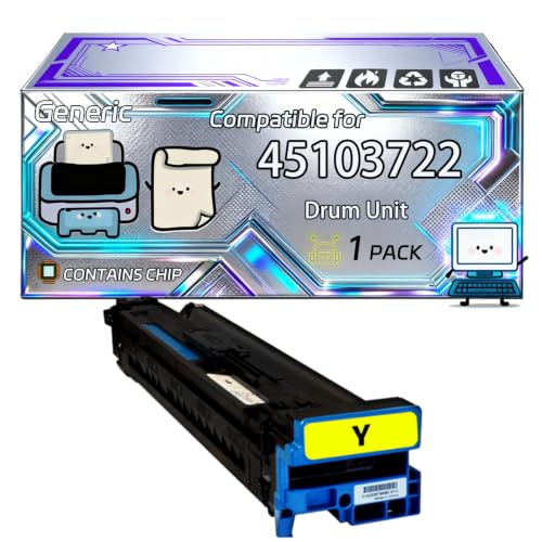 Image of 45103722 45103721 45103720 45103719 Drum Unit Compatible for Okidata OKI Pro 9431DMe 9431dn 9431Ec 9431Ev 9431 Printers, With Chip, 40000 Pages, Vibrant Colours (1 Pack Yellow)