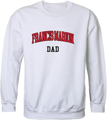 W Republic Francis Marion University Patriots Dad Crewneck Pullover Sweatshirt Sweater - White, Medium