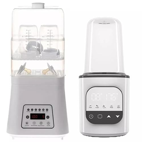 Calentador de biberones y esterilizador de biberones para bebés, solución rápida, eficiente, portátil e higiénica para leche materna, fórmula,