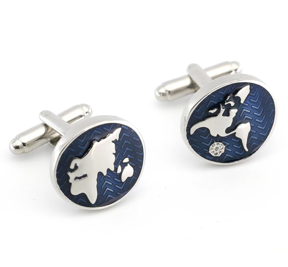 World Map Cufflinks for Men and Boys