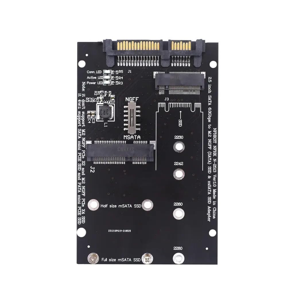 ETZIN NGFF M.2 to SATA Converter Adapter, SATA M.2 + MSATA SSD to SATA Hard Drive Adapter Card for Computer, Supports M.2 modules in 2280, 2260, 2242 and 2230 formats-EPL-423HS. — Amazon image 2