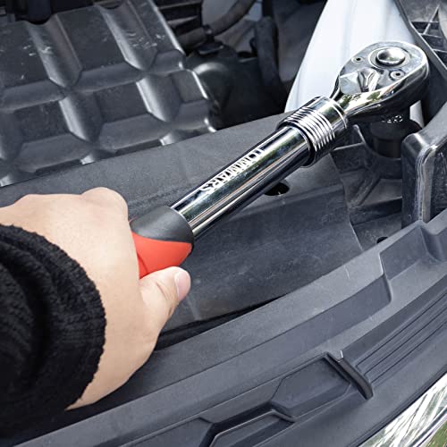 Image of TOMMARS Extendable Ratchet Set 1 /4 inch, 3 /8 inch, 1 /2 inch Socket Wrench Hand Tool Kit | Mechanic Hand Tool Set, Telescoping Design, 72 Tooth 5-degree swing arc, Quick Release, Reversible