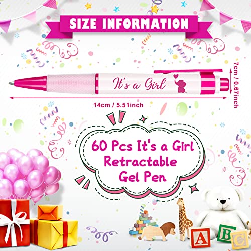 Outus 60 bolígrafos retractiles rosa bebé niña miniatura 2