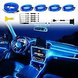 EL Wire Car LED Interior Strip Light, USB Auto Neon Wire Lights with 6mm Sewing Edge-5 in 1 23FT Glo