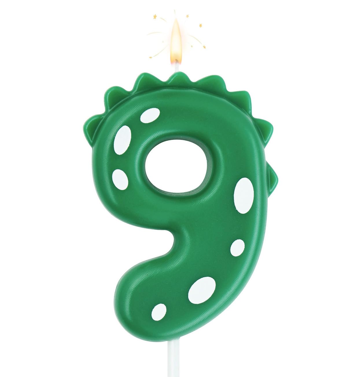 Eusbon Number 9 Birthday Candle 9 For Cakes, 7Cm Big Size Dinasour Number Candle For Cake Decoration, Dinasour Theme Forest Theme Birthday Party, Green