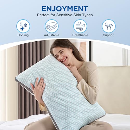 Baskbed Cooling Pillows King Size Set of 2 Shredded Memory Foam - image 8