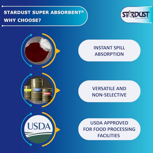 Image of STARDUST Super Absorbent 1.5 Cu.Ft. Bag - Stardust Powder, Floor Dry Absorbent, Absorbent Powder, Bags for Spill Cleanup, Oil Dry Absorbent, Spill Absorber Cleaning Solution - Pack of 4