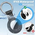 IPX8 Waterproof for AirTag Keychain Holder-4 Pack,with Soft Silicone Case - Image 3