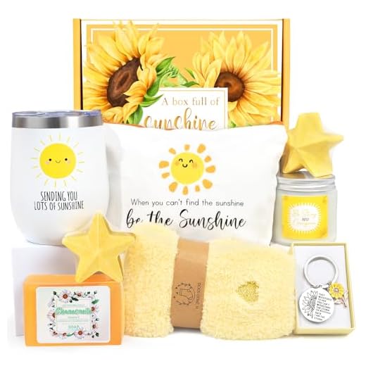 Get Well Soon Presentes para Mulheres, Pacote de Cuidados Doentes Presentes Pós-Cirurgia Exclusivos Cestas para Mãe Melhor Amiga Feminina Ela, Girassol de Natal Sinta Melhor