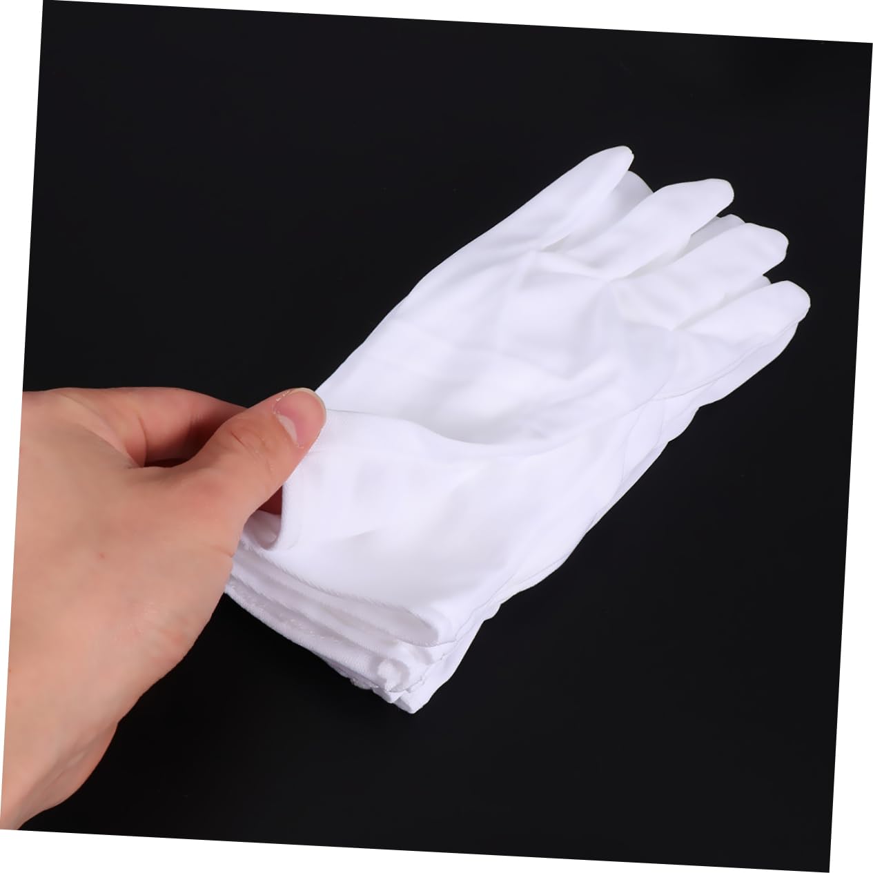 IWOWHERO 12 Pairs White Lace Moisturizing Work Gloves Etiquette Gloves for Jewelry Store