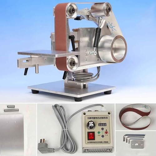 iDili AC 100-240V Table Top Electric Belt Sander Vertical/Horizontal 915x50MM Belt Sanding Grinding Polishing Machine 750W Motor with Controller