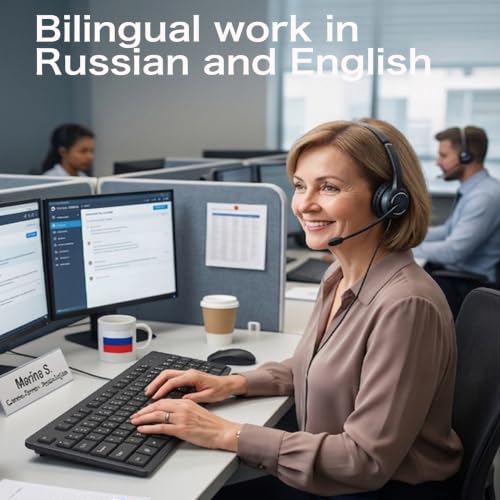Image of Russian Wired Keyboard with Cyrillic Letters English ЙЦУКЕН Layout | Full Size Design with Number Pad,Suitable for Russian Translation, Self-Study, Academic Research,Non worn characters