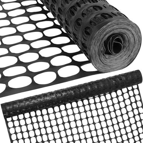 Houseables Fencing Temporary Fence Snow Fence 4x100 Feet 10.55 lb/roll Black Plastic Fencing Deer Netting Plastic Mesh Roll Safety Netting Construction Yard Garden Chicken Dogs Backyard