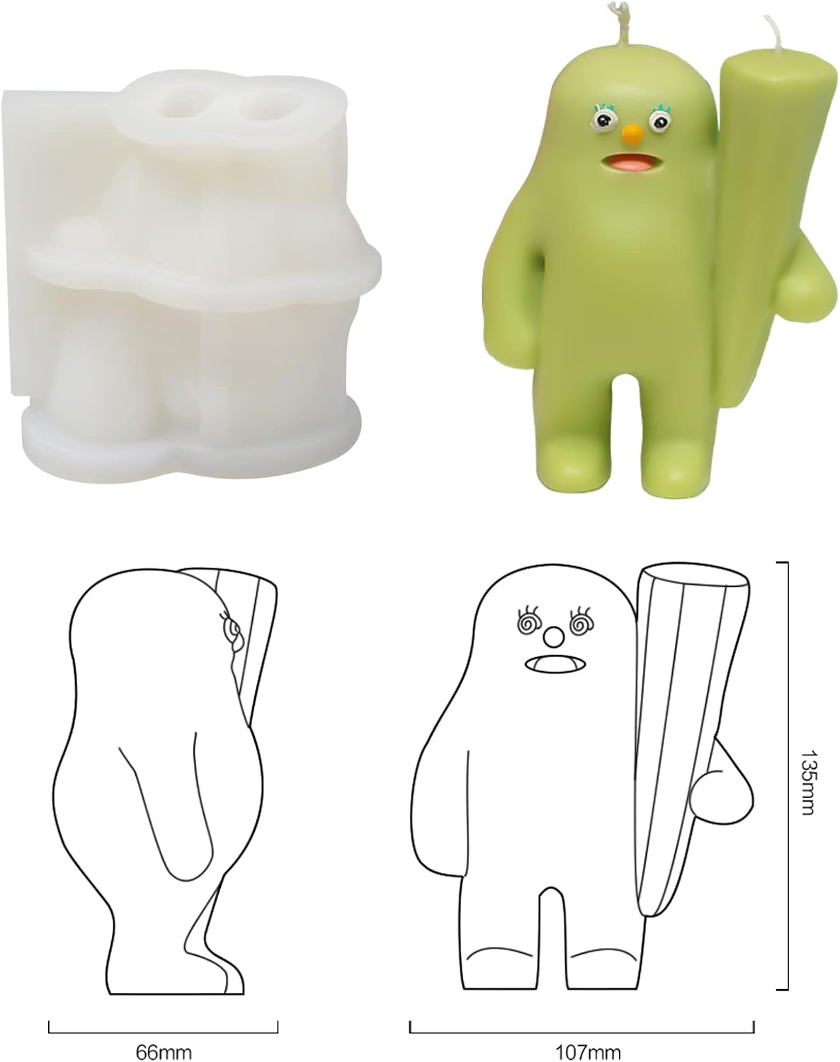 Candle Molds Cartoon Character Style Silicone Mould Handcraft Ornaments Making Tool DIY Soap Mold