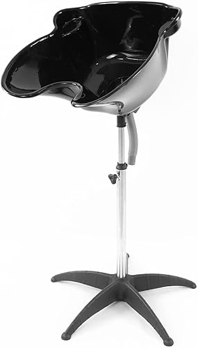 Lavabo de champú portátil para sala de estar lavabo de salón de belleza lavabo de pelo ajustable en altura con tubo de drenaje para salón de belleza