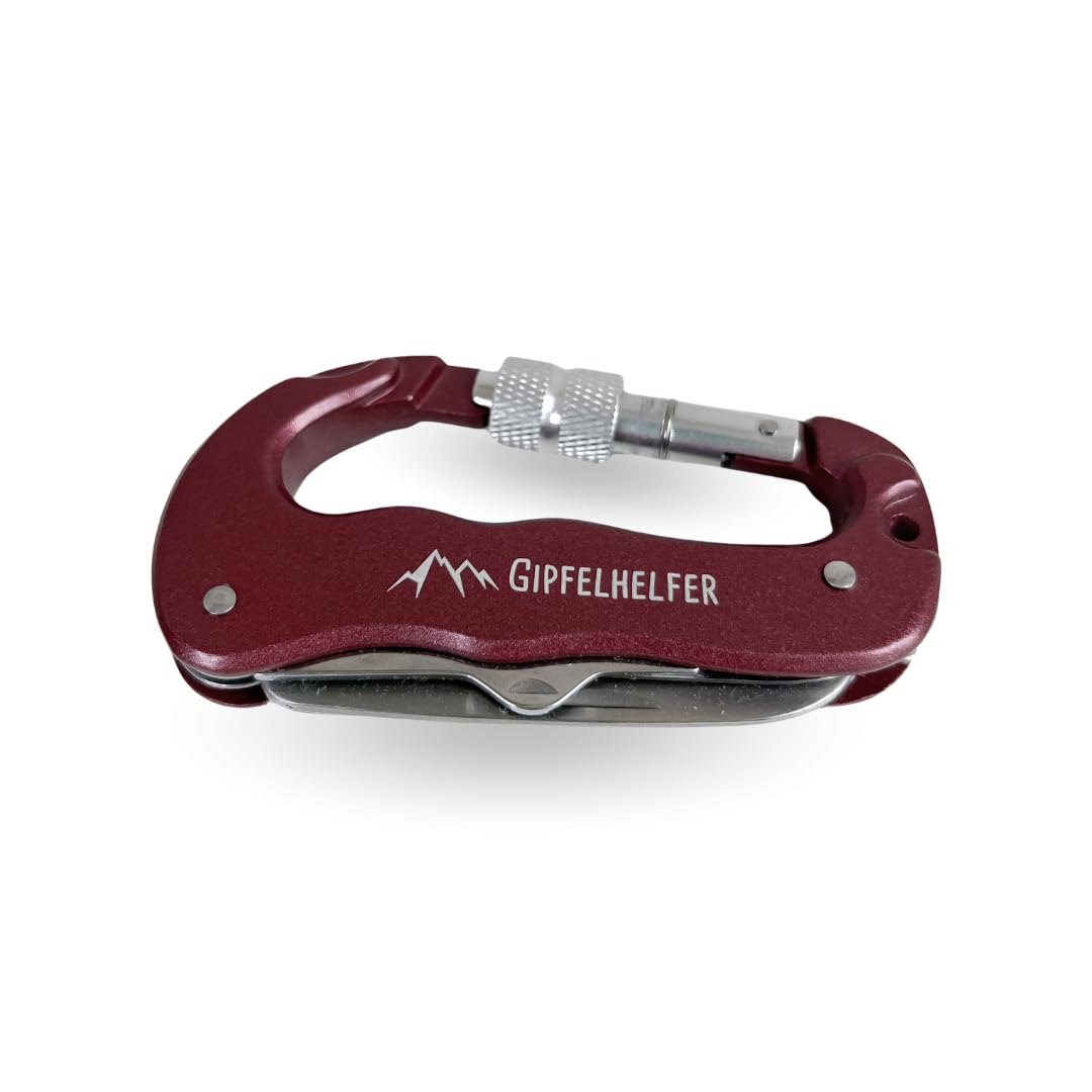 Gipfelgaudi Multitool Karabiner - ideal zum Wandern, Picknick & mehr I Plastikfreier Karabiner to Go aus rostfreiem Edelstahl