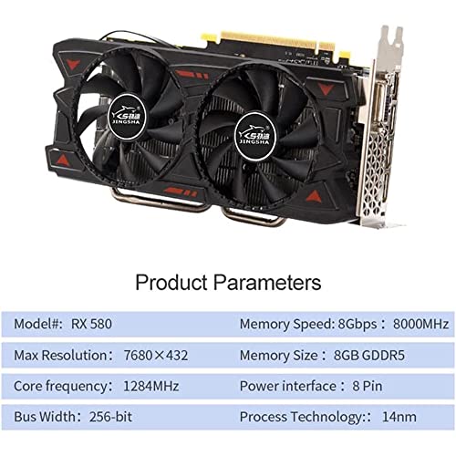 Image of ASPIRING Video Card RX 580 8GB 256Bit 2048SP GDDR5 Graphics Cards for AMD Radeon RX 580 Series Professional for ETH Mining and Gaming