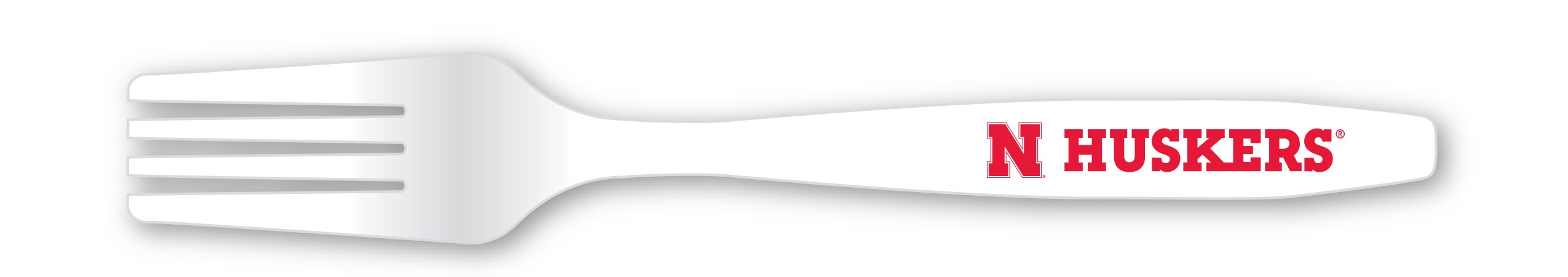 Duck House NCAA Nebraska Cornhuskers Disposable Plastic Forks, Pack of 24