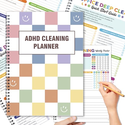 Trofinae ADHD Cleaning Planner for Adults Women, Undated Daily/Weekly/Monthly Cleaning planner Schedule & Checklist, Household Chores Organizer & Cleaning Journal for Neurodivergent Minds