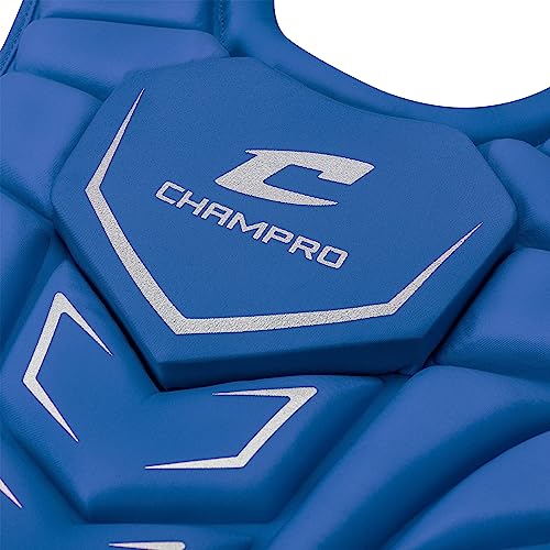 Champro Optimus Mvp Plus Chest Protector For Commotio Cordis With Removable Shoulder Cap, 12", Royal Blue #TOP4