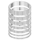 TIESOME 7Pcs Rhinestone Stretch Bracelet Rhinestone Bracelet for Women Valentine's Day Gifts Birthday Party Gifts Wedding Jewelry Decorations