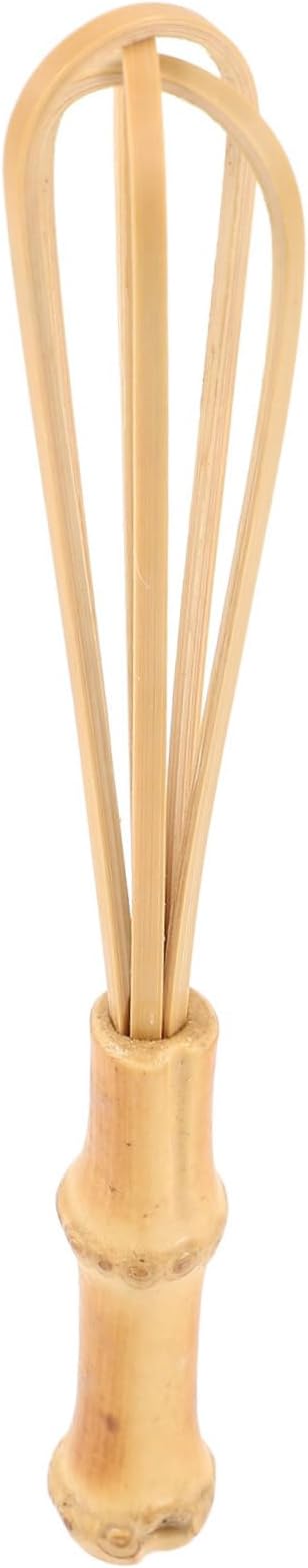 Bamboo Egg Whisk Mini Handheld Beater Natural Bamboo Cooking Tool for Whisking Eggs Cream and Sauces for Baking and Cooking