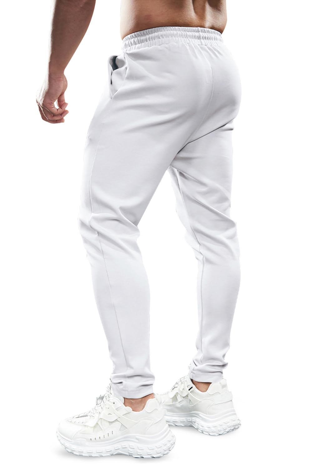 GINGTTOMens Jogger Sweatpants Slim fit Grey Cotton with Pockets