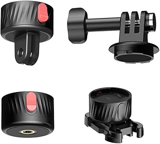 CIADAZ Adaptador de sucção magnética Adaptador de tripé Base de liberação rápida Parafusos de ação gratuitos com plugue rápido Base magnética+GoPro Base magnética+1/4 Base magnética Compatível com