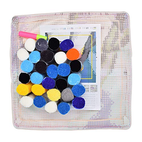 Image of YOOLOOKY Latch Hook Pillow Kits for Adults Beginners Pre-Printed Canvas Embroidery Cushion for Home Sofa Decoration 17x17inch (Dog)