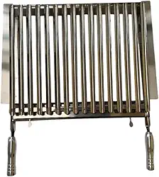 Grelha Churrasco Parrilla Argentina em Aço Inox 55x40 Com Abas Laterais - Cabo Alumínio